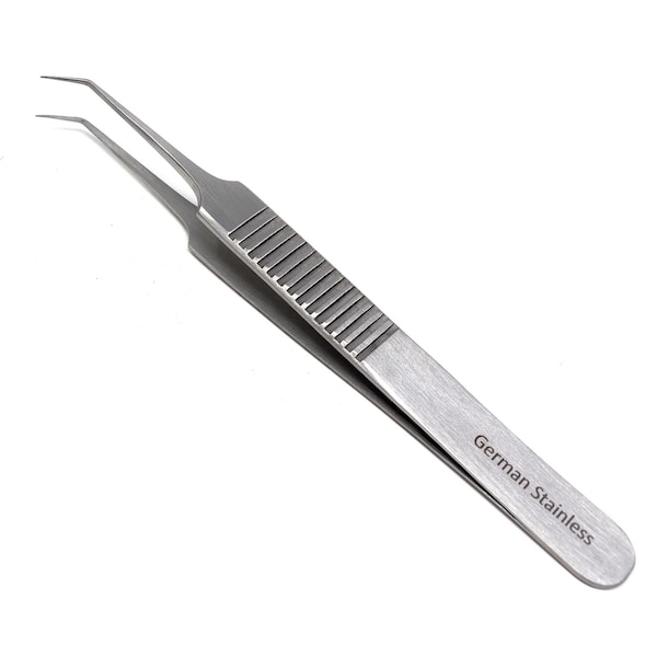 A2Z Scilab Volume Eyelash Lash "A" Type Angled Fine Point Tweezer Ridged Grip A2Z-ZR306 - main
